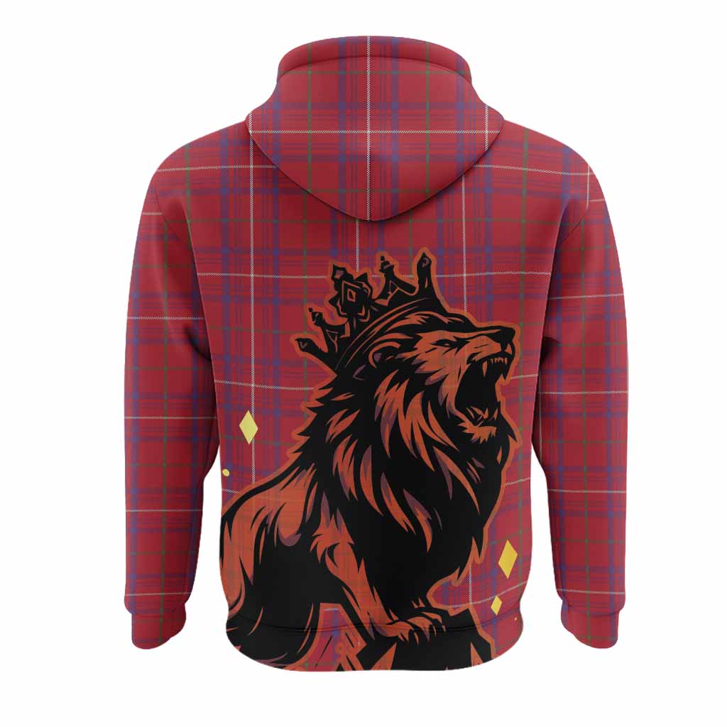 Rose Tartan Family Crest Hoodie Crowned Lion Roaring