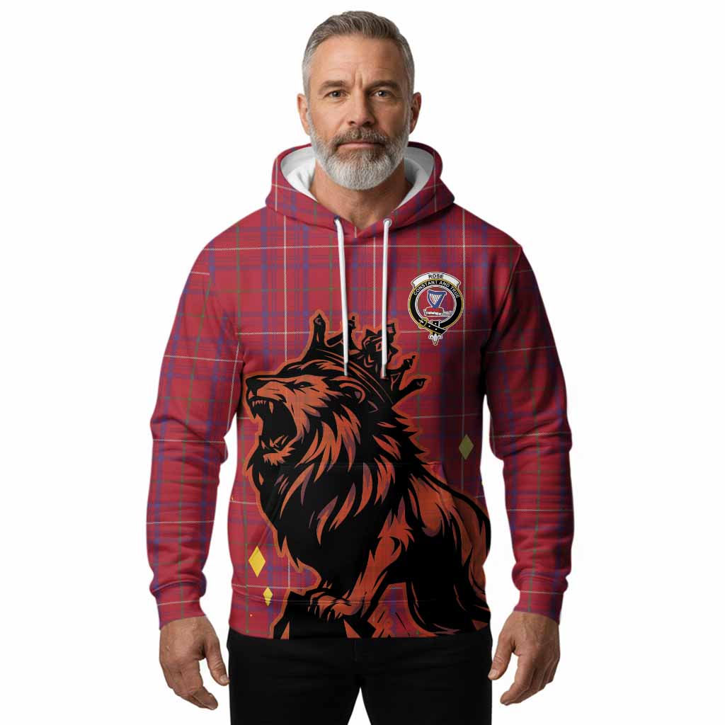 Rose Tartan Family Crest Hoodie Crowned Lion Roaring