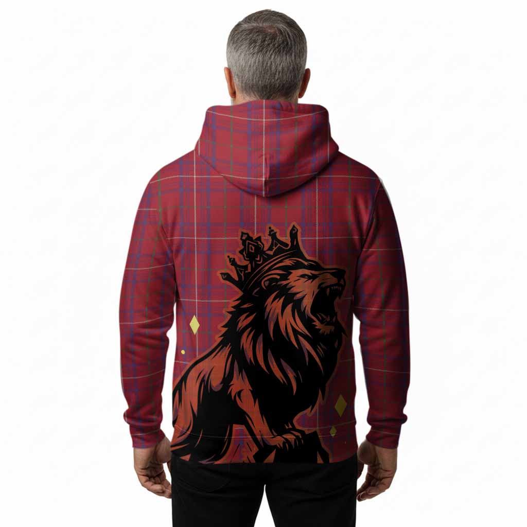 Rose Tartan Family Crest Hoodie Crowned Lion Roaring