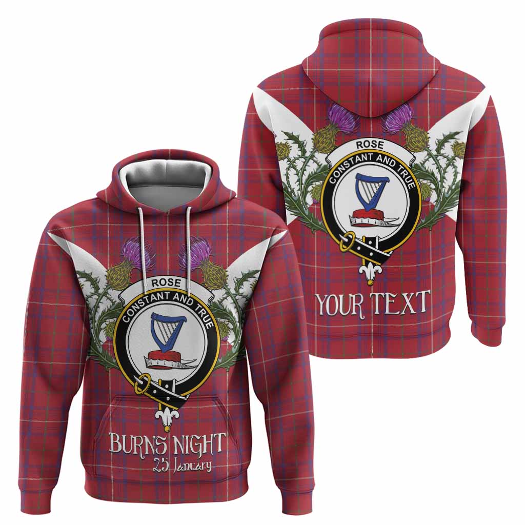 Rose Tartan Family Crest Hoodie Scottish Burns Night Thistle Floral