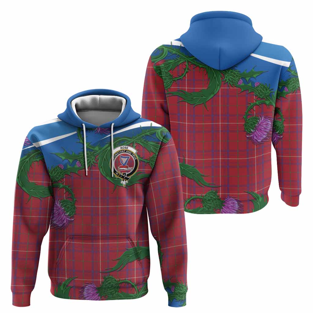 Rose Tartan Family Crest Hoodie Thistle in Minimalism
