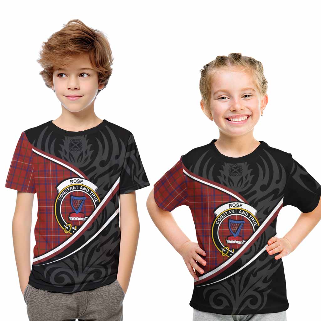 Rose Tartan Family Crest Kid T-shirt Celtic Scottish Thistle Floral - Tartan Vibes Clothing