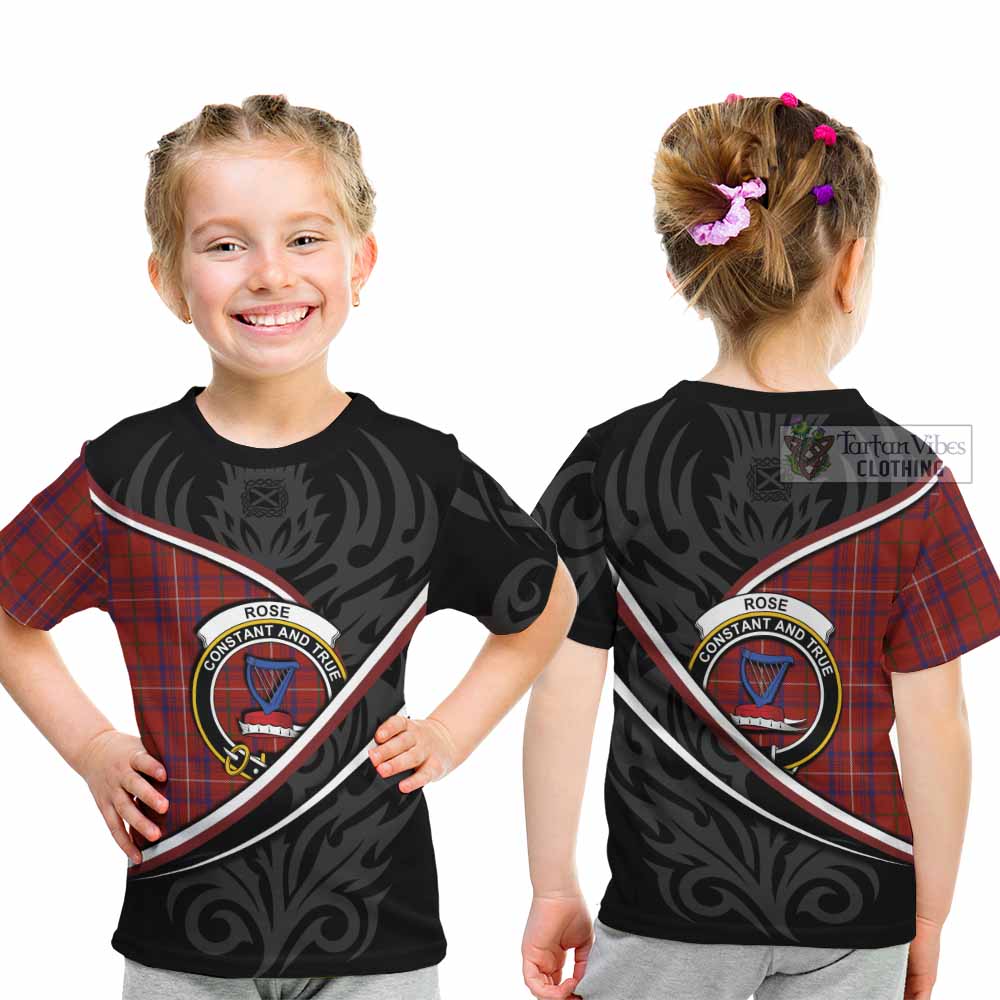 Rose Tartan Family Crest Kid T-shirt Celtic Scottish Thistle Floral - Tartan Vibes Clothing