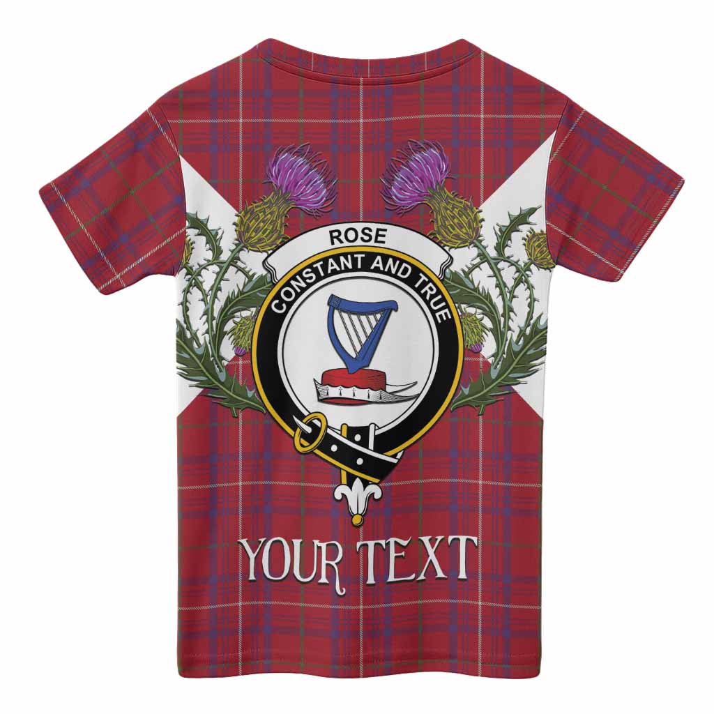 Rose Tartan Family Crest Kid T-shirt Scottish Burns Night Thistle Floral