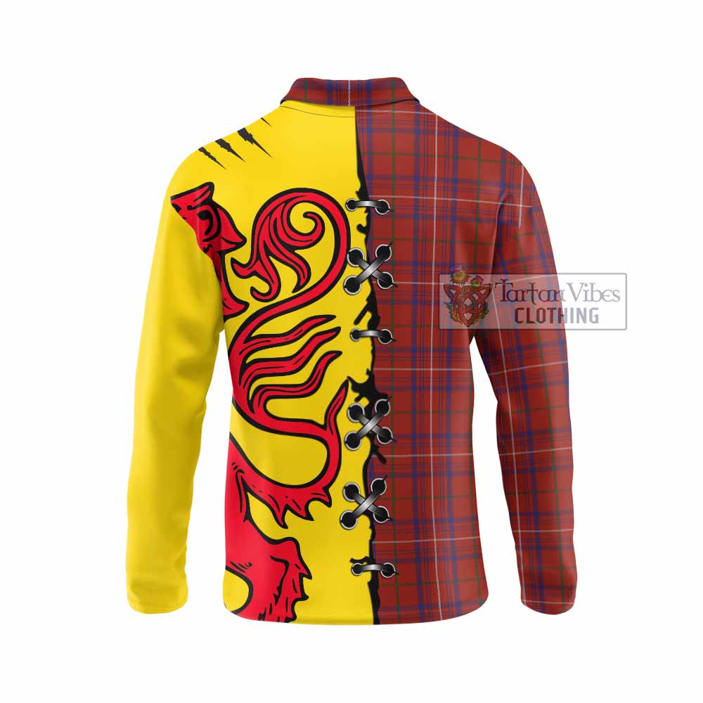 Rose Tartan Family Crest Long Sleeve Polo Shirt Lion Rampant Honor - Tartan Vibes Clothing