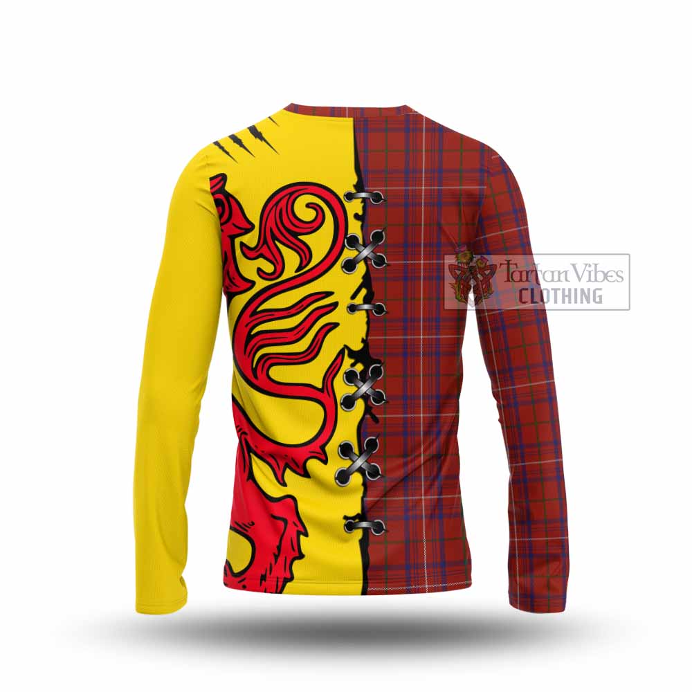 Rose Tartan Family Crest Long Sleeve T-Shirt Lion Rampant Honor - Tartan Vibes Clothing