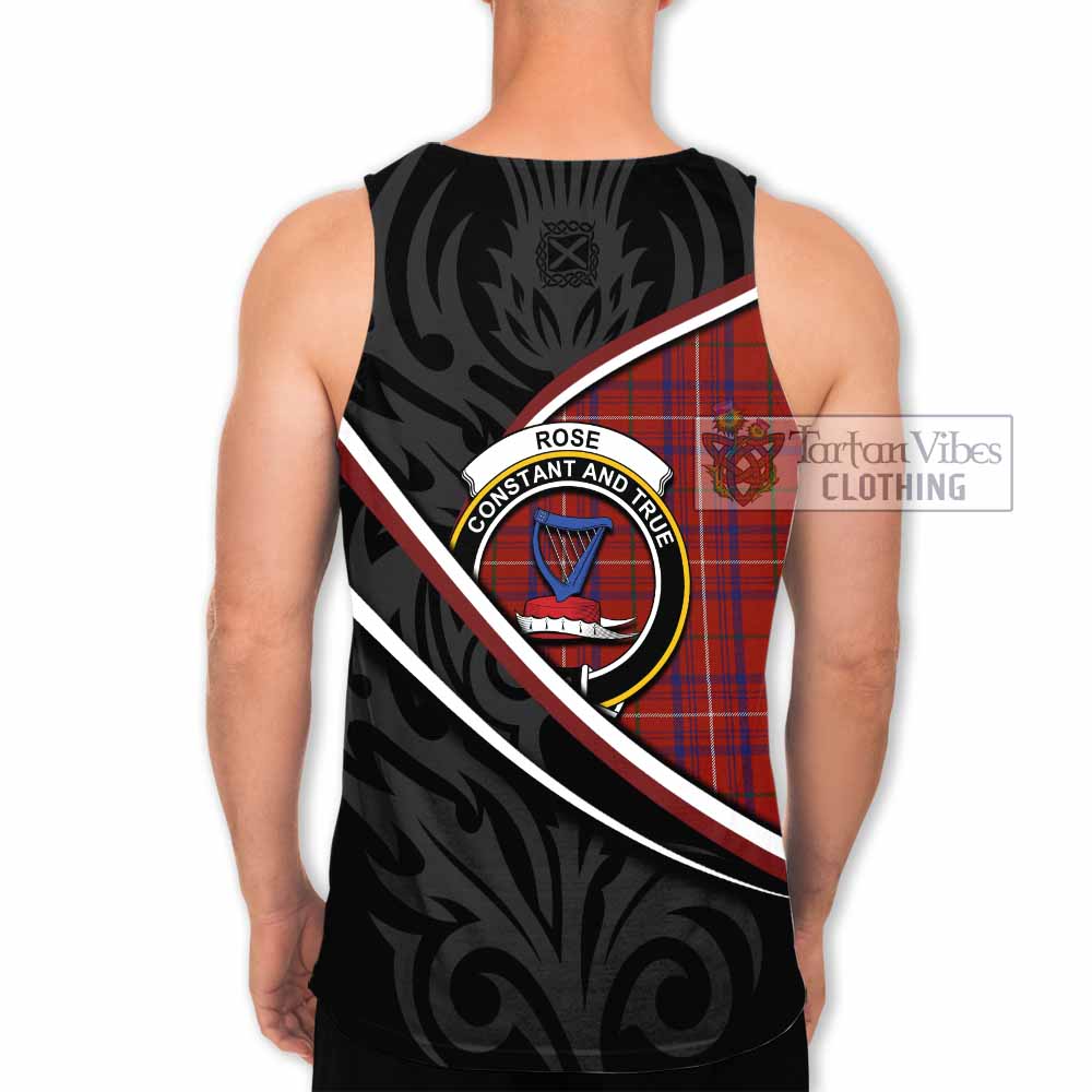 Rose Tartan Family Crest Men Tank Top Celtic Scottish Thistle Floral - Tartan Vibes Clothing