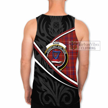 Rose Tartan Family Crest Men Tank Top Celtic Scottish Thistle Floral