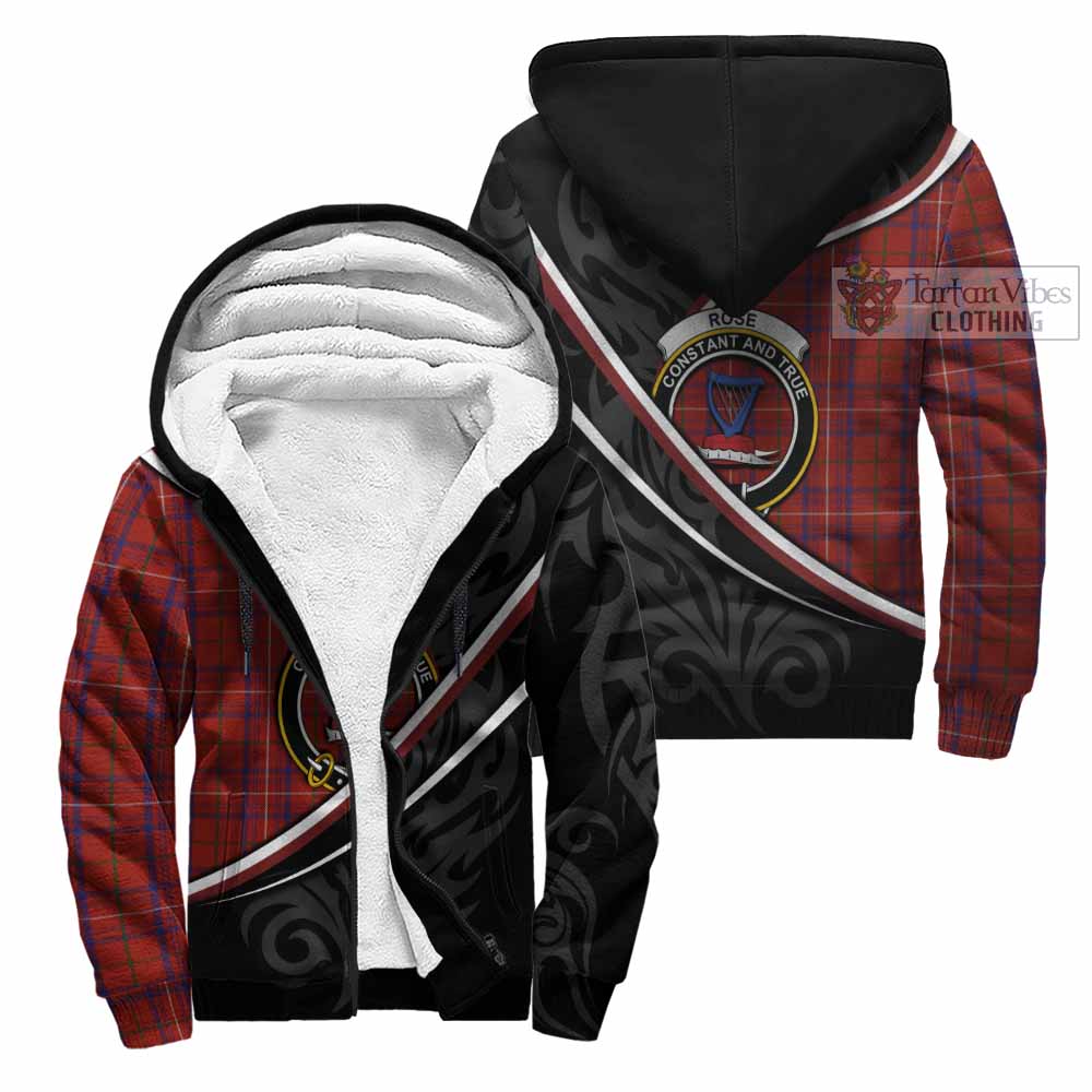 Rose Tartan Family Crest Sherpa Hoodie Celtic Scottish Thistle Floral - Tartan Vibes Clothing