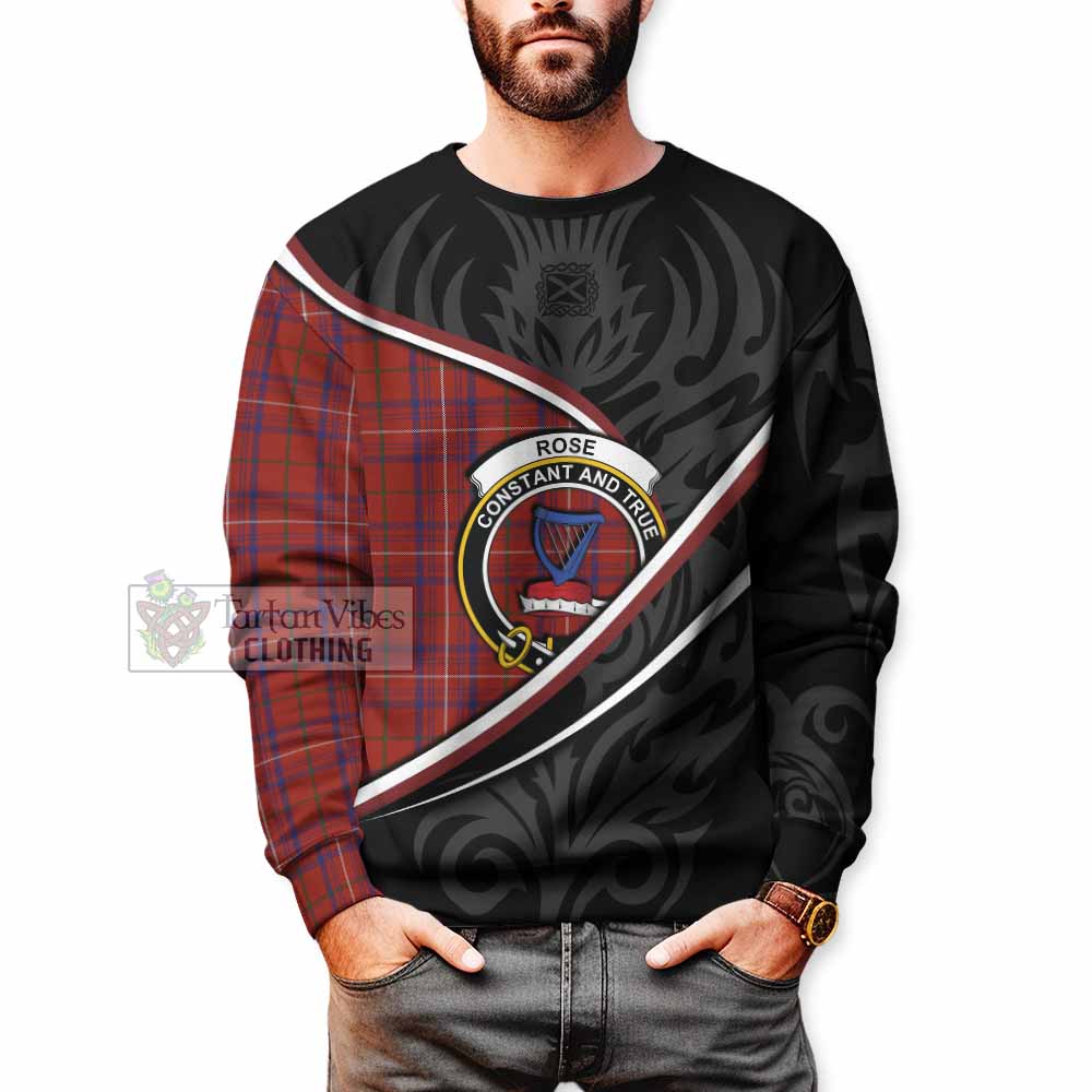 Rose Tartan Family Crest Sweatshirt Celtic Scottish Thistle Floral - Tartan Vibes Clothing