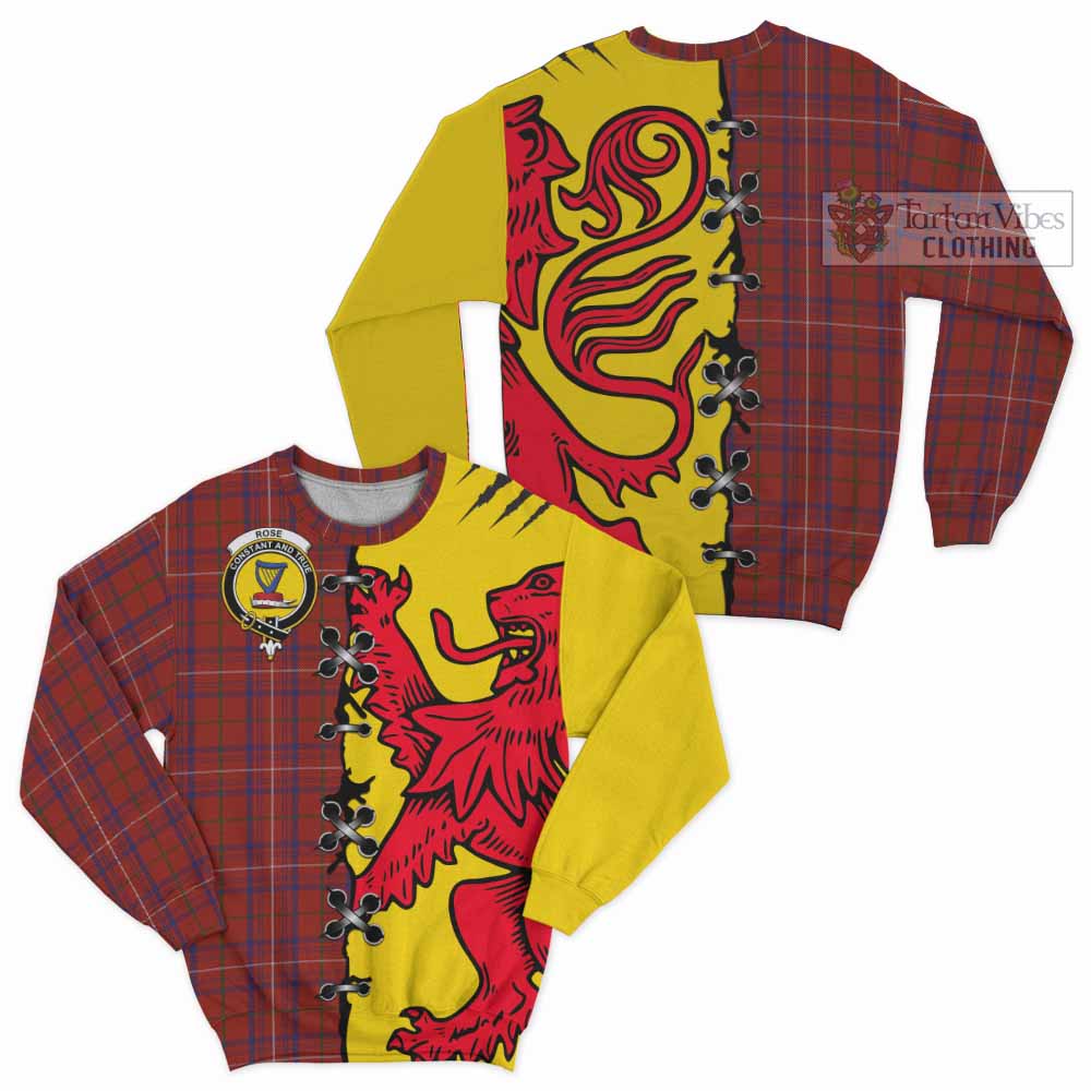 Rose Tartan Family Crest Sweatshirt Lion Rampant Honor - Tartan Vibes Clothing