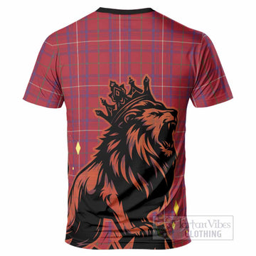 Rose Tartan Family Crest T-Shirt Crowned Lion Roaring
