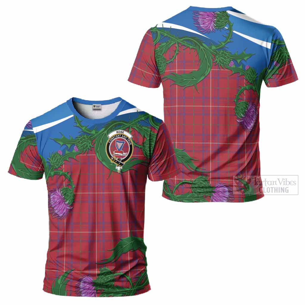 Rose Tartan Family Crest T-Shirt Thistle in Minimalism