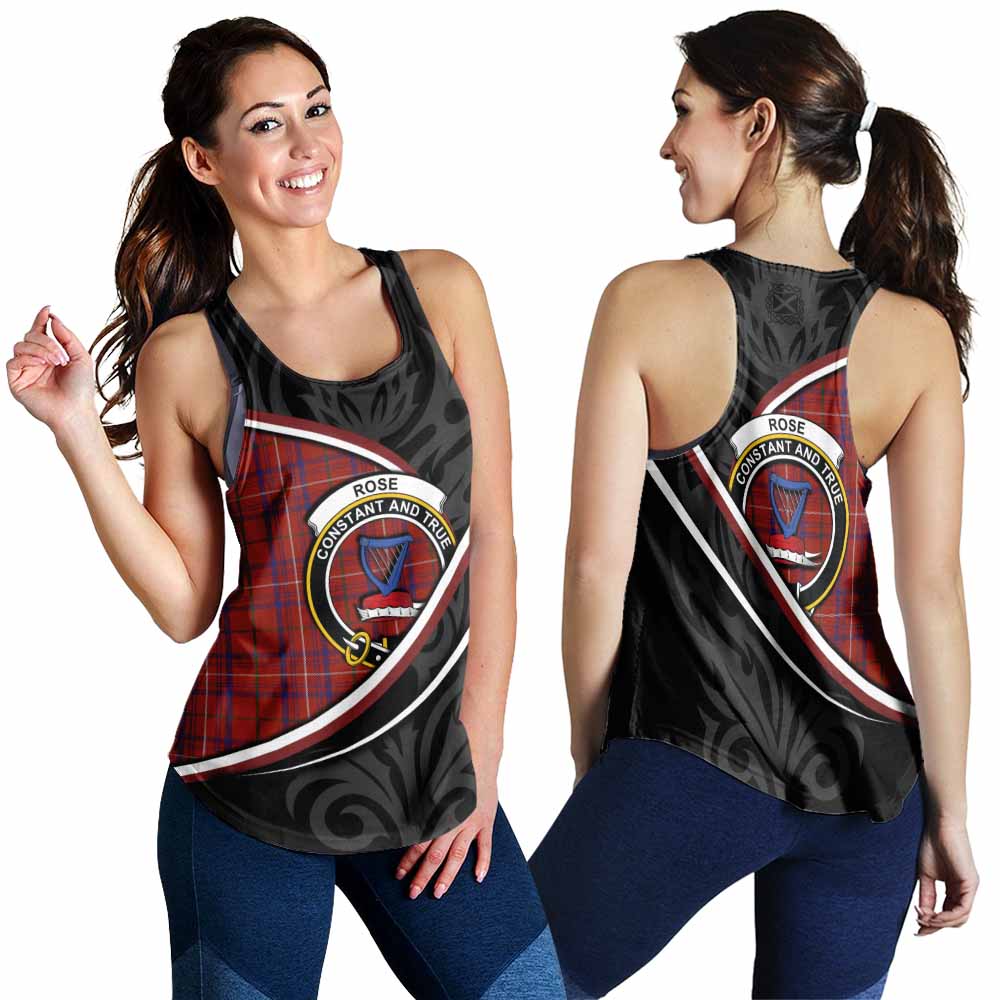 Rose Tartan Family Crest Women Racerback Tanks Celtic Scottish Thistle Floral - Tartan Vibes Clothing