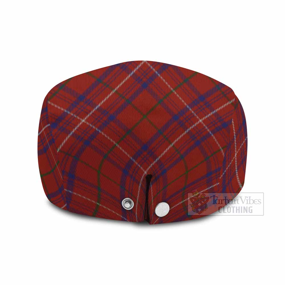 Rose Tartan Flat Cap, Jeff Cap Cross Style with Family Crest - Tartan Vibes Clothing