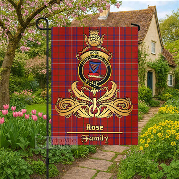 Rose Tartan Garden Flag with Highland Thistle Cherish Family Crest Style