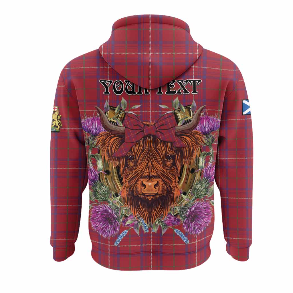 Rose Tartan Hoodie Scottish Thistle Heilan Coo