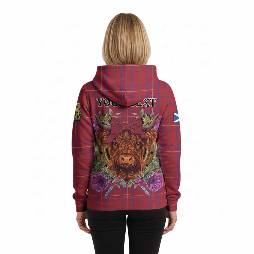 Rose Tartan Hoodie Scottish Thistle Heilan Coo