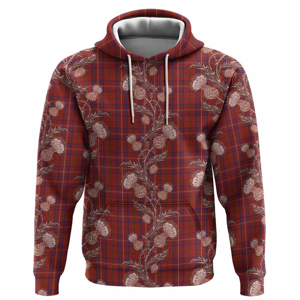 Rose Tartan Hoodie Seamless Scottish Thistle Flowers