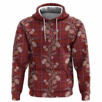 Rose Tartan Hoodie Seamless Scottish Thistle Flowers