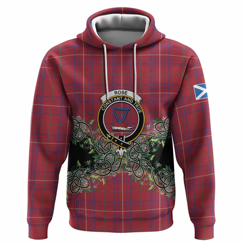 Rose Tartan Hoodie Thistle Scottish Spirit