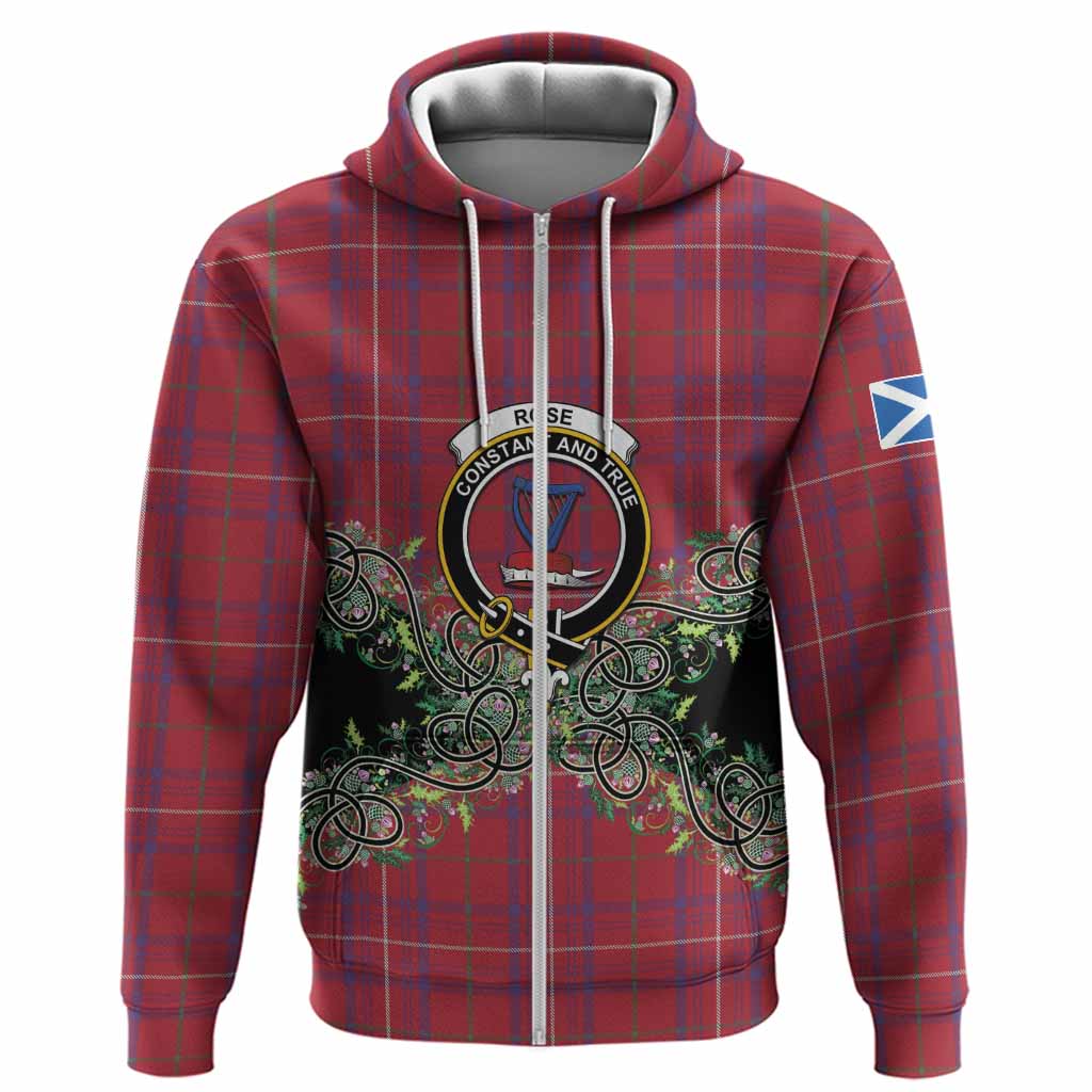 Rose Tartan Hoodie Thistle Scottish Spirit