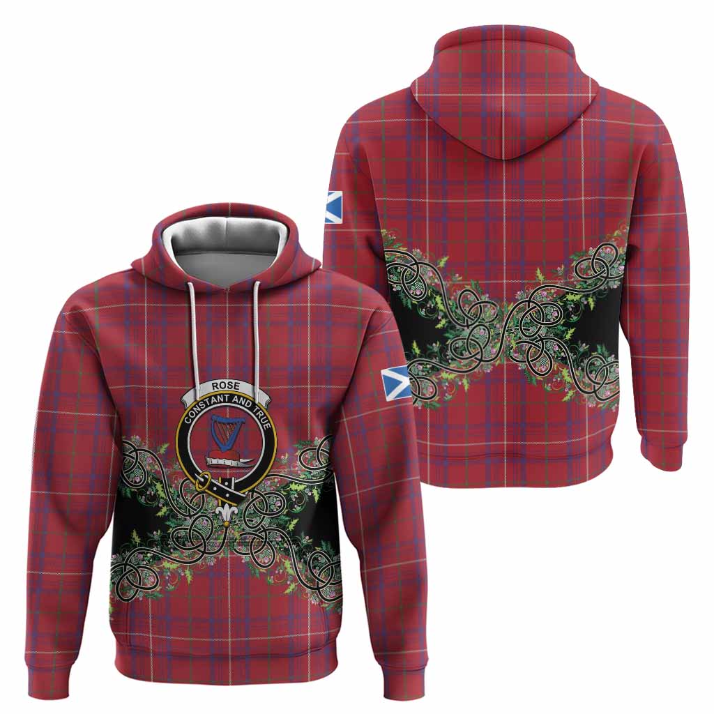 Rose Tartan Hoodie Thistle Scottish Spirit