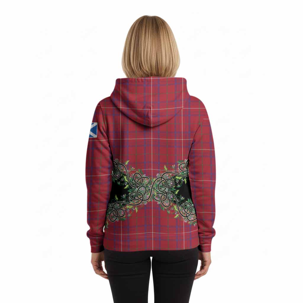 Rose Tartan Hoodie Thistle Scottish Spirit