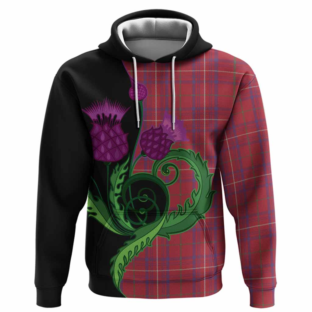 Rose Tartan Hoodie Traditional Scottish Thistle