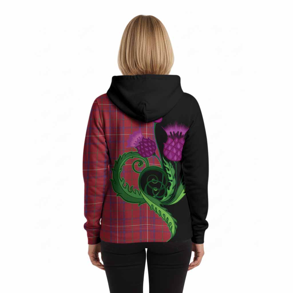 Rose Tartan Hoodie Traditional Scottish Thistle