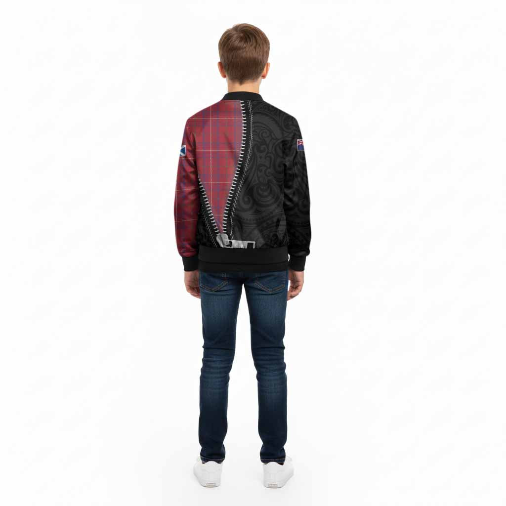 Rose Tartan Kid Bomber Jacket New Zealand Pattern Unique Zipper Stylized