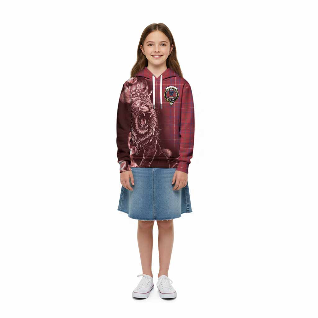 Rose Tartan Kid Hoodie Roaring Lion Heritage