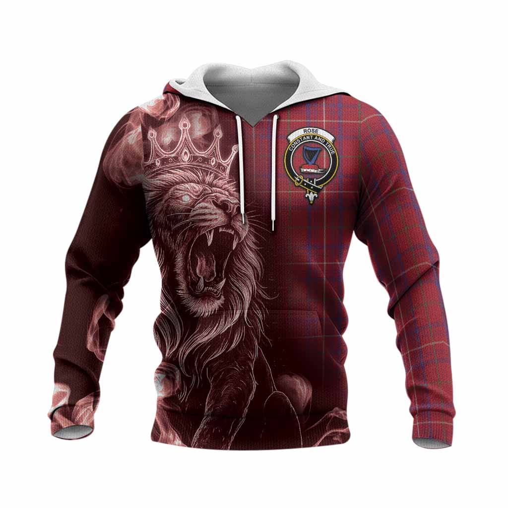 Rose Tartan Knitted Hoodie Roaring Lion Heritage