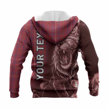Rose Tartan Knitted Hoodie Roaring Lion Heritage