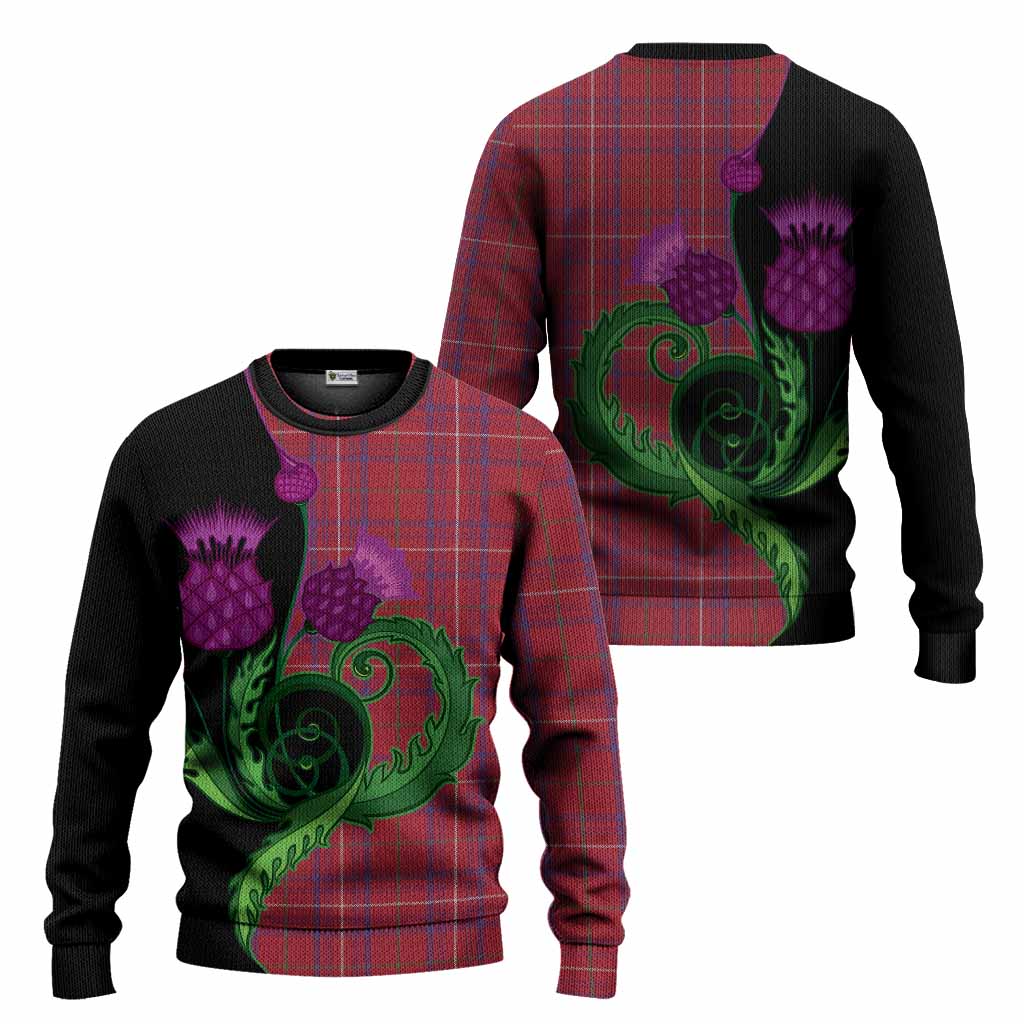 Rose Tartan Knitted Sweater Traditional Scottish Thistle