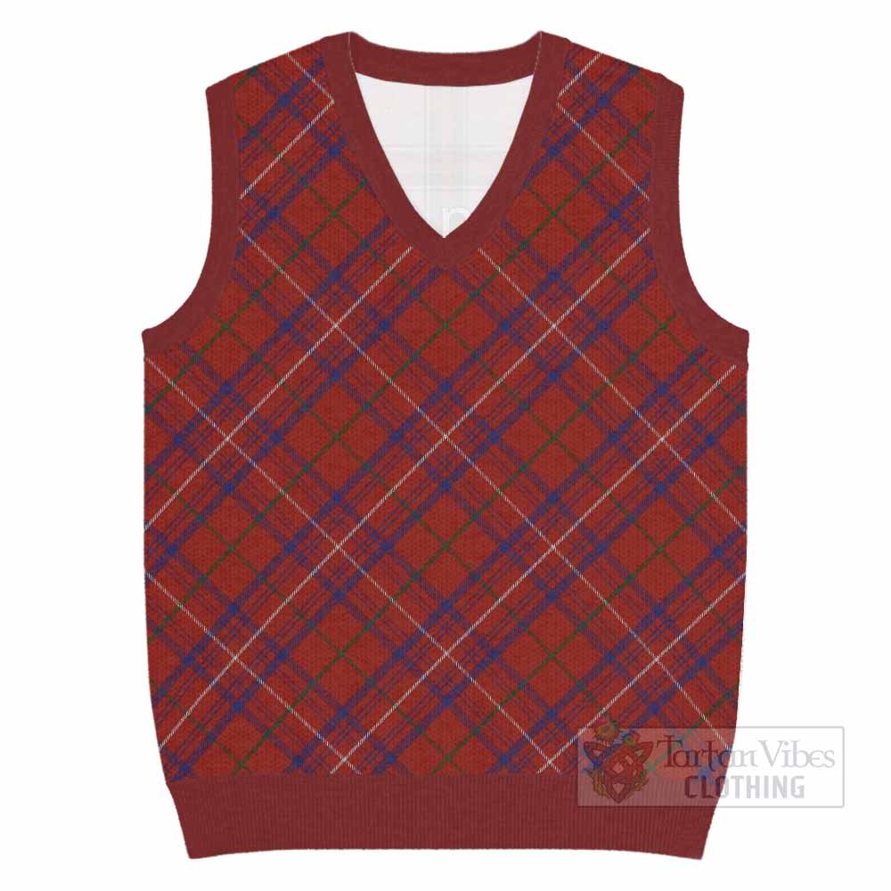 Rose Tartan  Knitted V-Neck Vest Cross Style