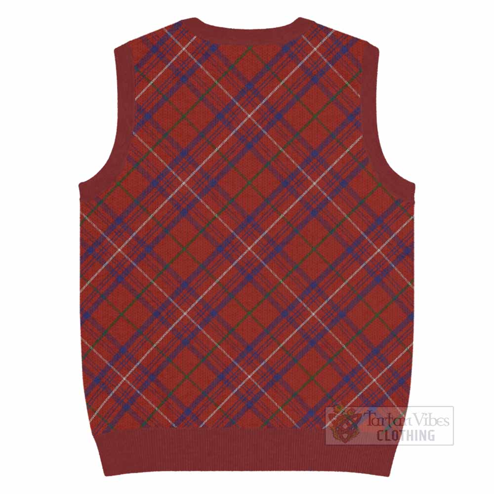 Rose Tartan  Knitted V-Neck Vest Cross Style