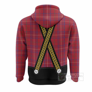 Rose Tartan Lederhosen Costume Hoodie Scotland Celtic Knot Motif