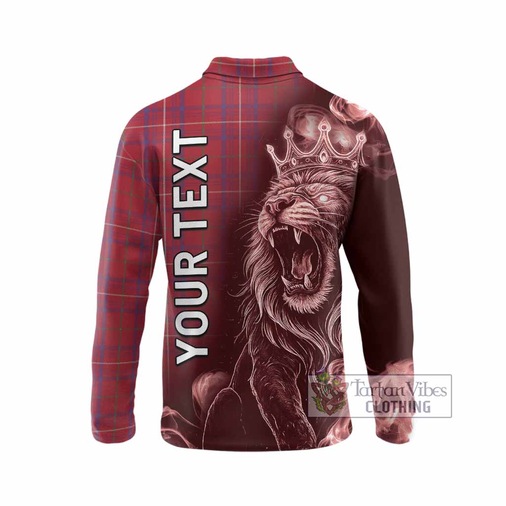 Rose Tartan Long Sleeve Polo Shirt Roaring Lion Heritage