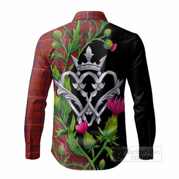 Rose Tartan Luckenbooth Long Sleeve Button Shirts Silver Heart Crown Thistle Floral