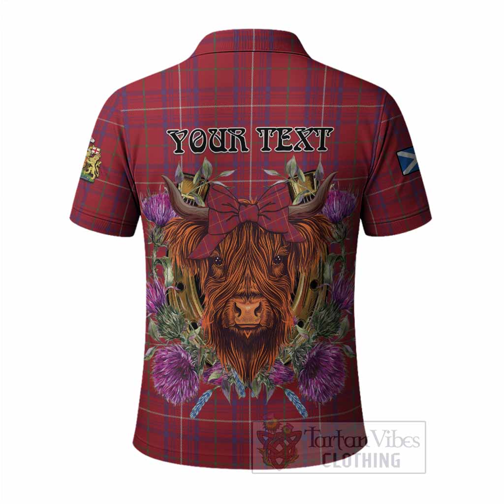 Rose Tartan Polo Shirt Scottish Thistle Heilan Coo
