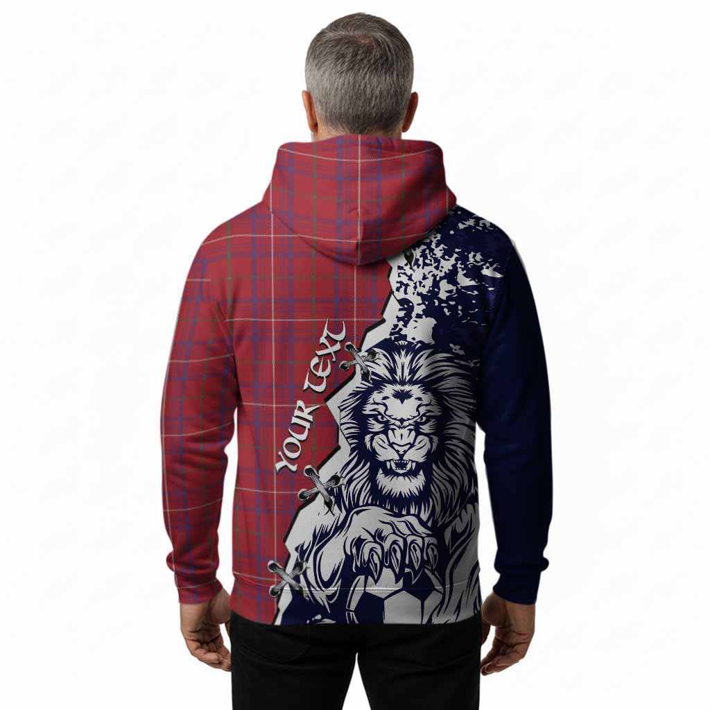 Rose Tartan Scottish Hoodie Angry Lion With Soccer Ball Style
