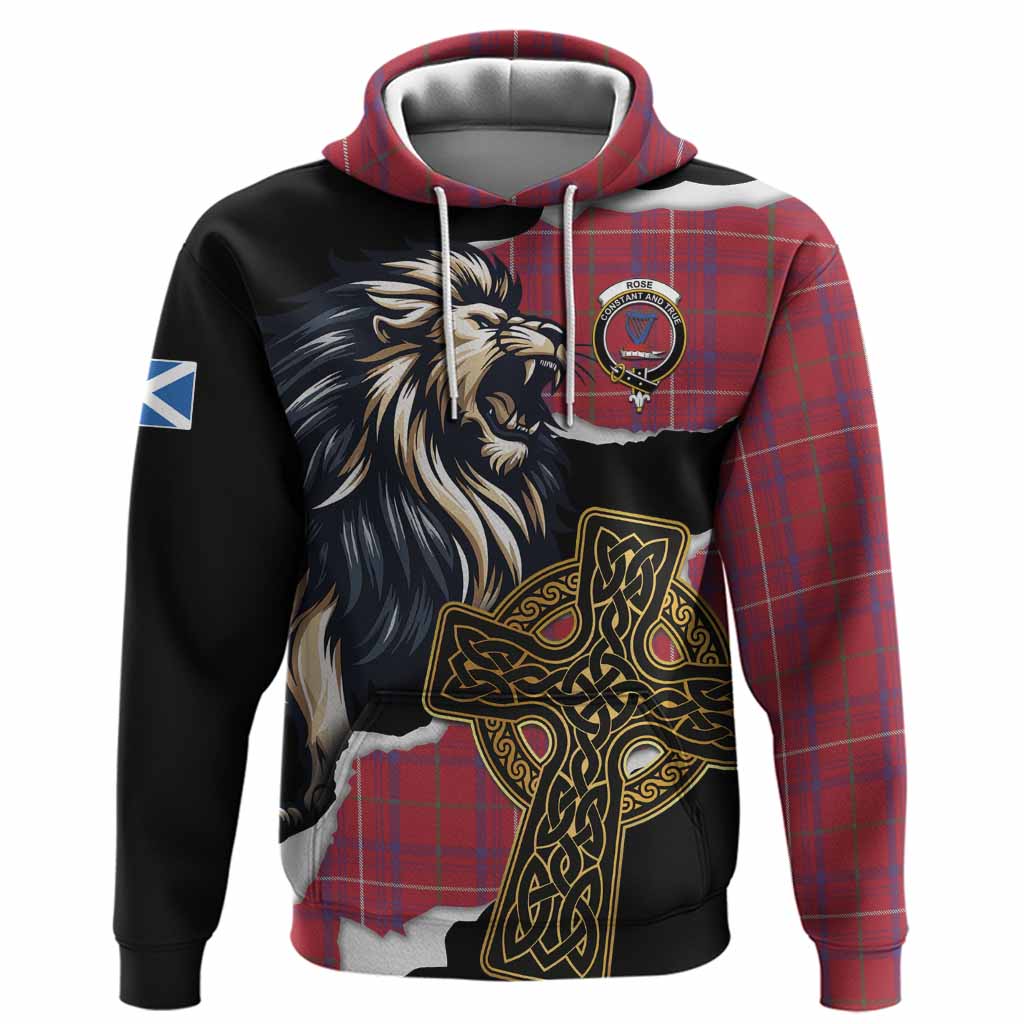 Rose Tartan Scottish Hoodie Lion Celtic Heritage