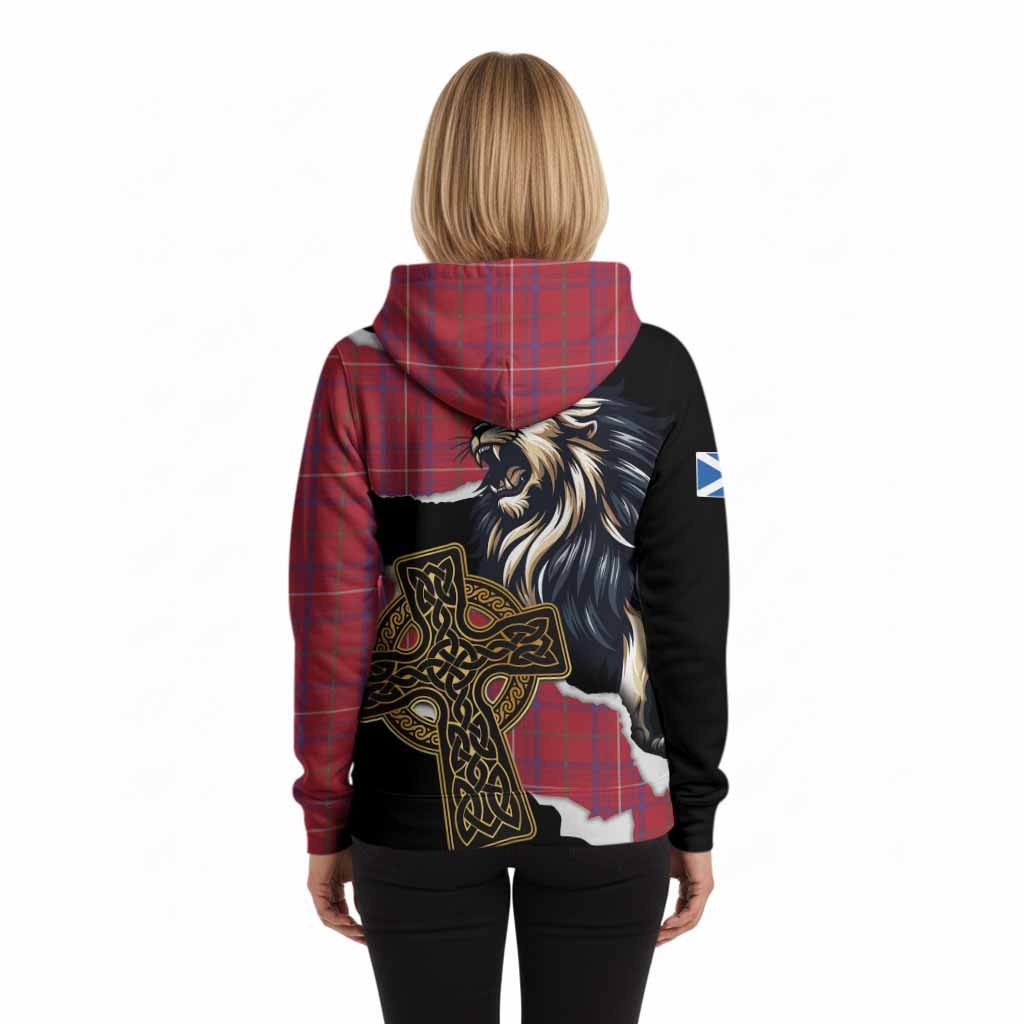 Rose Tartan Scottish Hoodie Lion Celtic Heritage