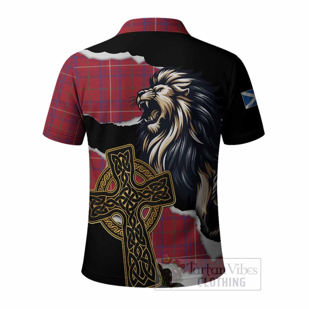 Rose Tartan Scottish Polo Shirt Lion Celtic Heritage