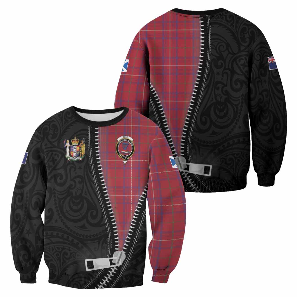 Rose Tartan Sweatshirt New Zealand Pattern Unique Zipper Stylized