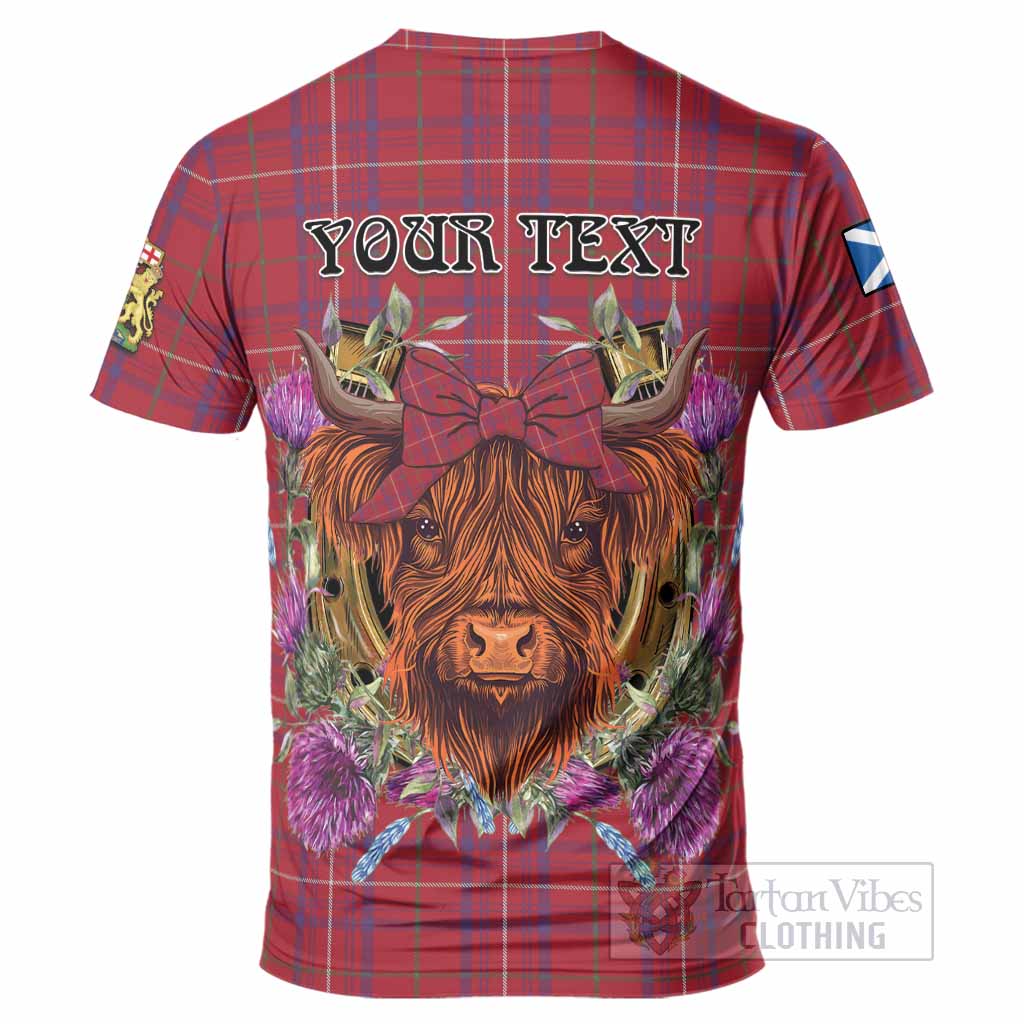 Rose Tartan T-Shirt Scottish Thistle Heilan Coo