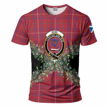 Rose Tartan T-Shirt Thistle Scottish Spirit
