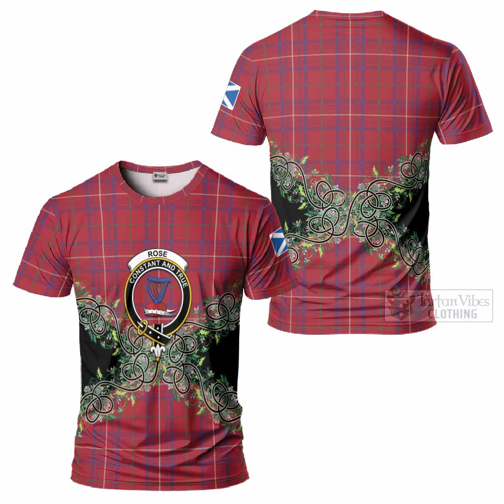 Rose Tartan T-Shirt Thistle Scottish Spirit