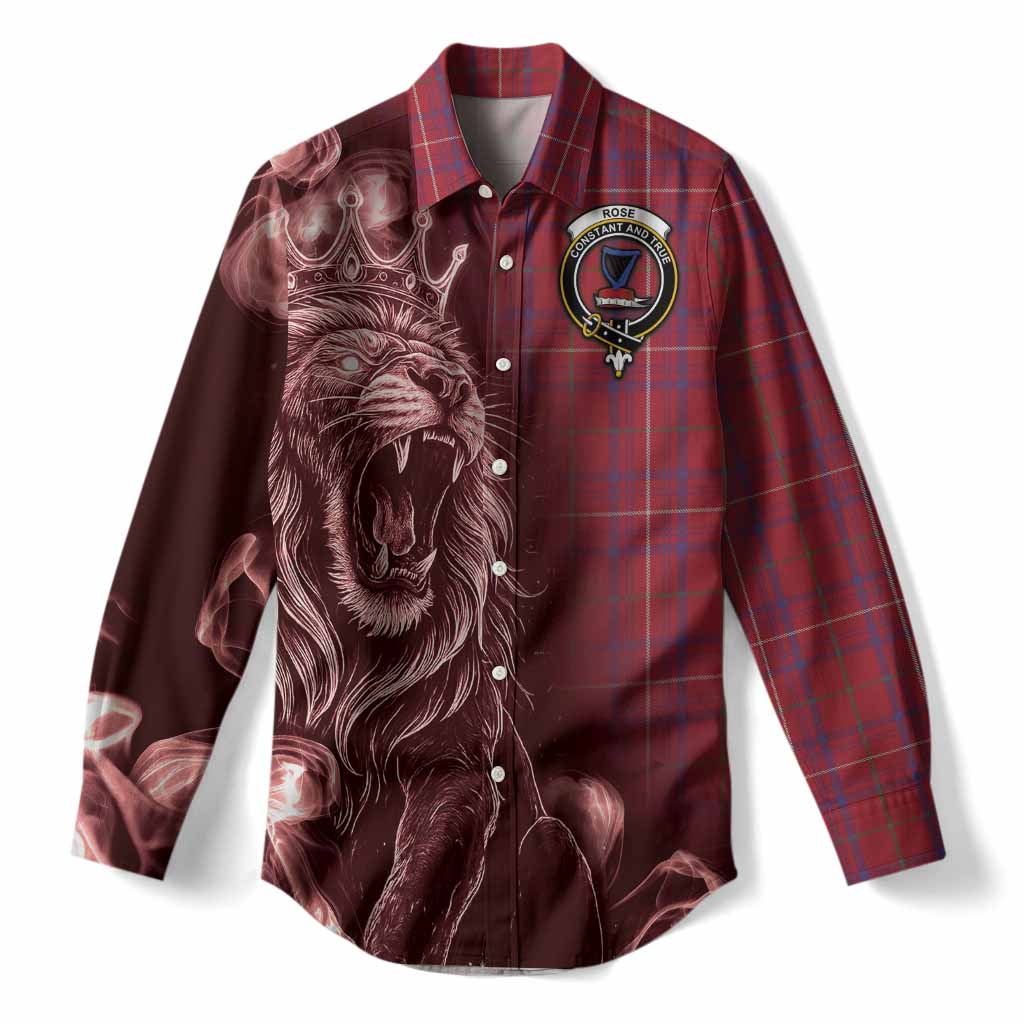 Rose Tartan Women Casual Shirt Roaring Lion Heritage